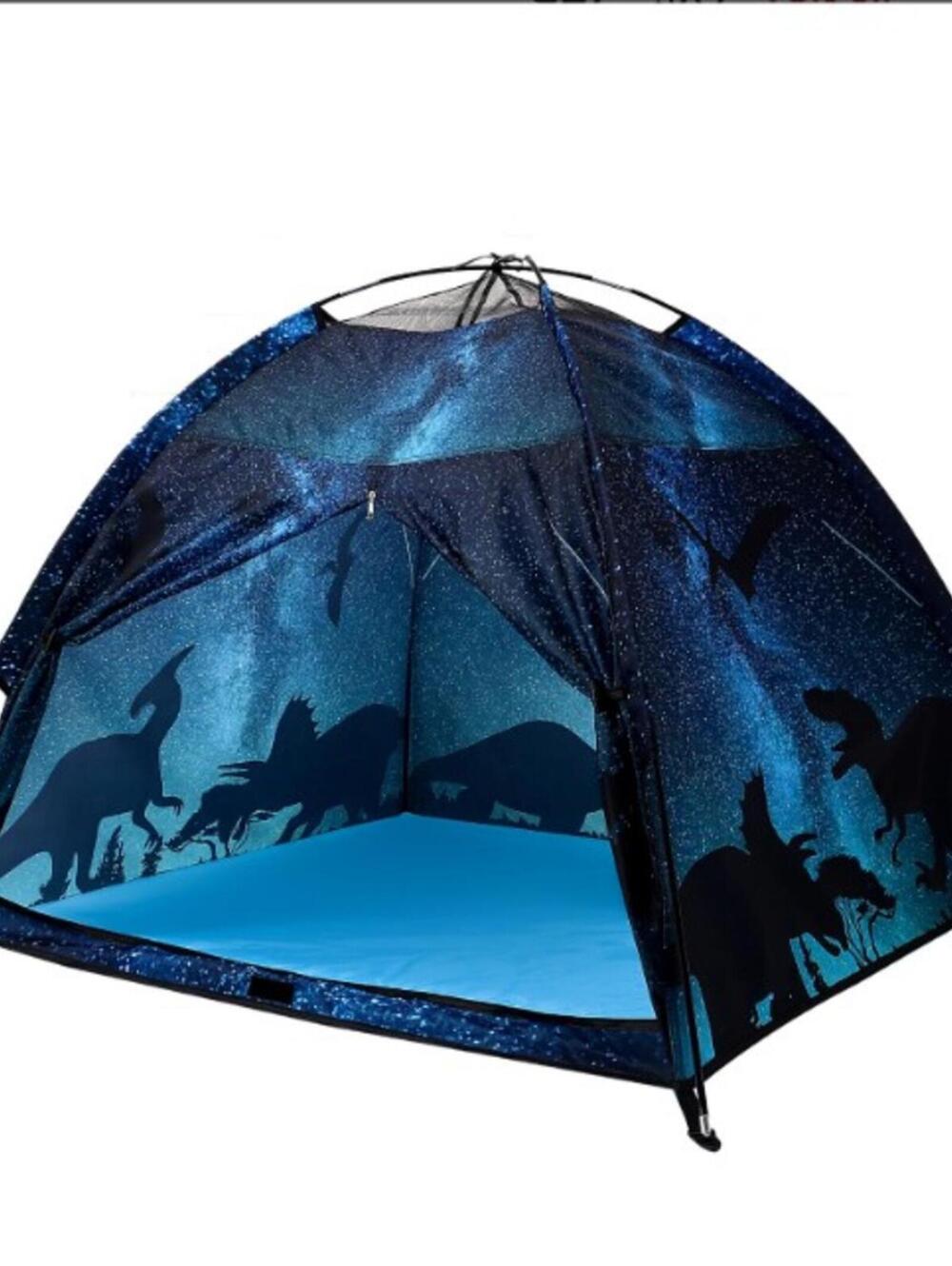 BRAND NEW: Lucky Castle Play Tent Kids 47x47x40"- Blue/Black Dinosaur